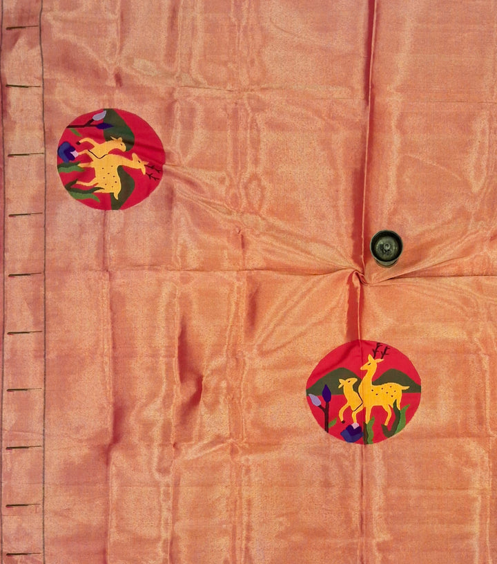 Golden Tissue Silk Blouse Piece