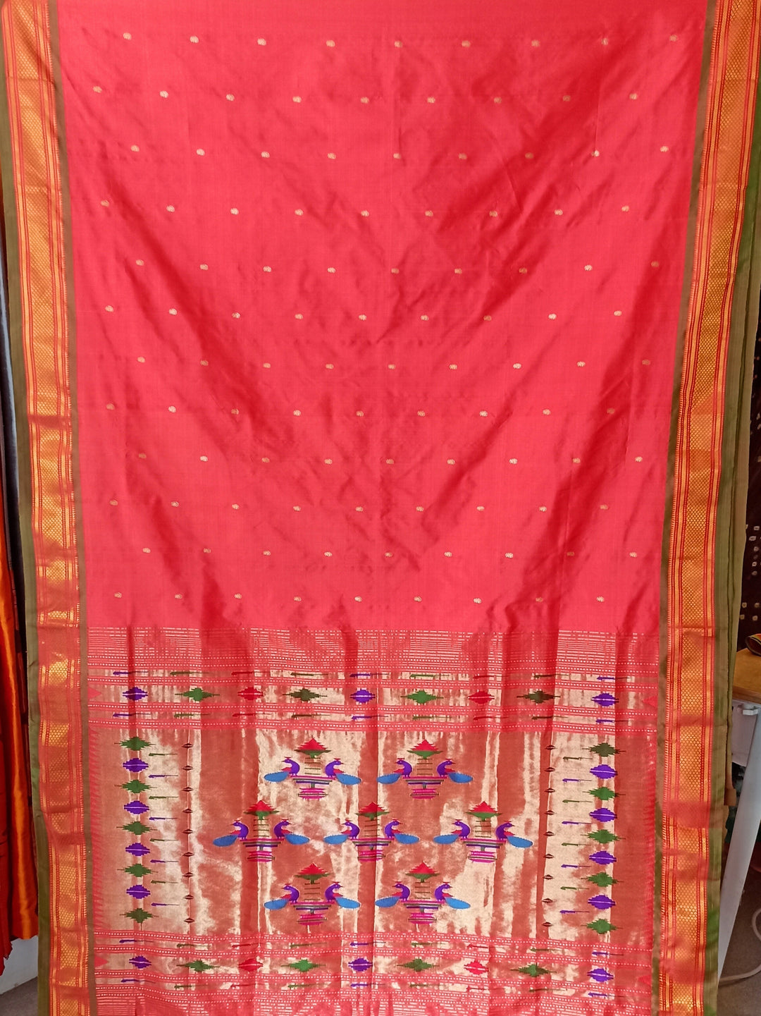 Peach Orange Paithani