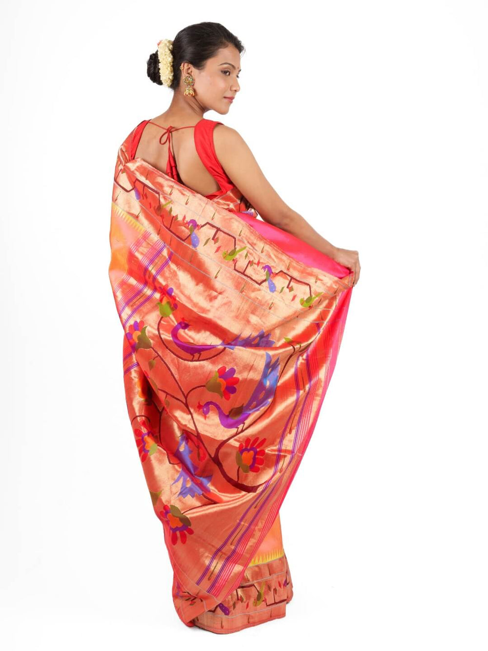 Peach Wedding Paithani Saree