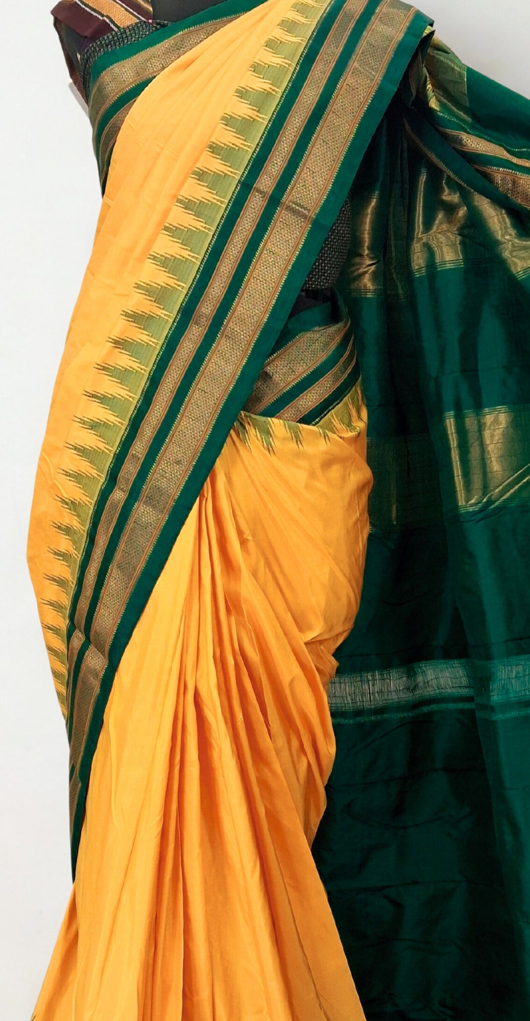 Yellow Silk Ilkal Saree