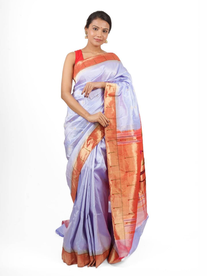 Lavender Muniya Paithani  Saree