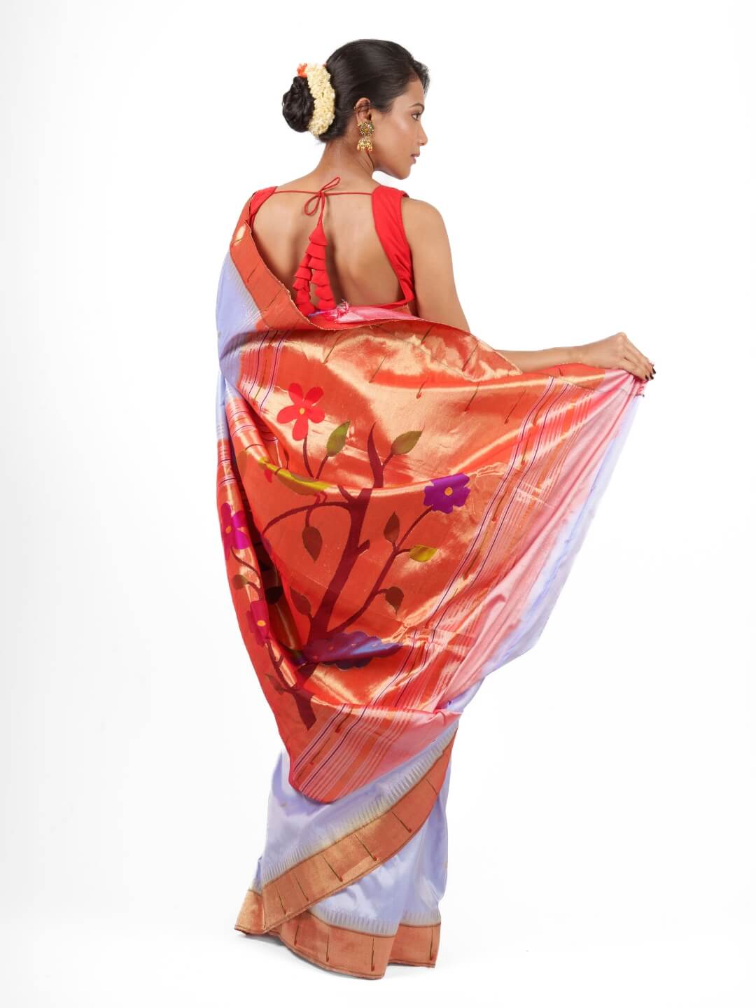 Lavender Muniya Paithani  Saree