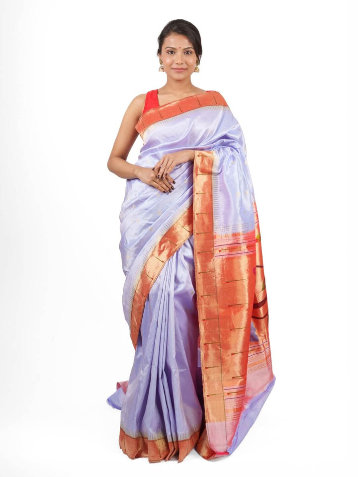 Lavender Muniya Paithani  Saree