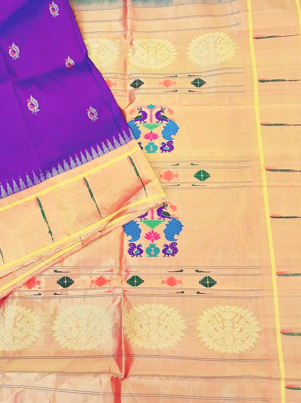 Blue Single Muniya Paithani Saree