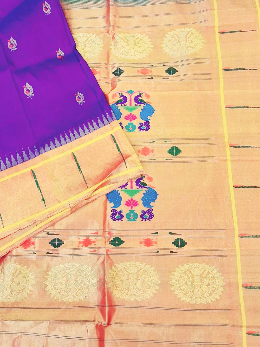 Blue Single Muniya Paithani Saree