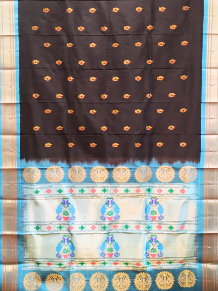 Black Paithani Saree with Zari Border