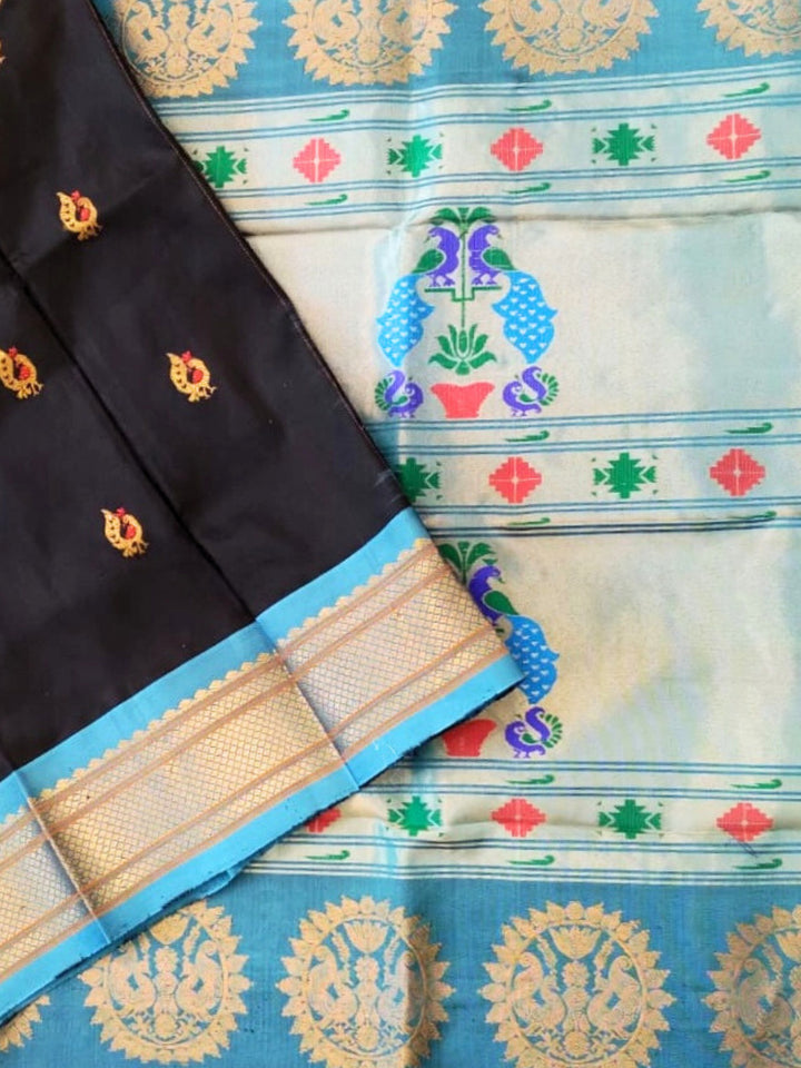 Black Paithani Saree with Zari Border