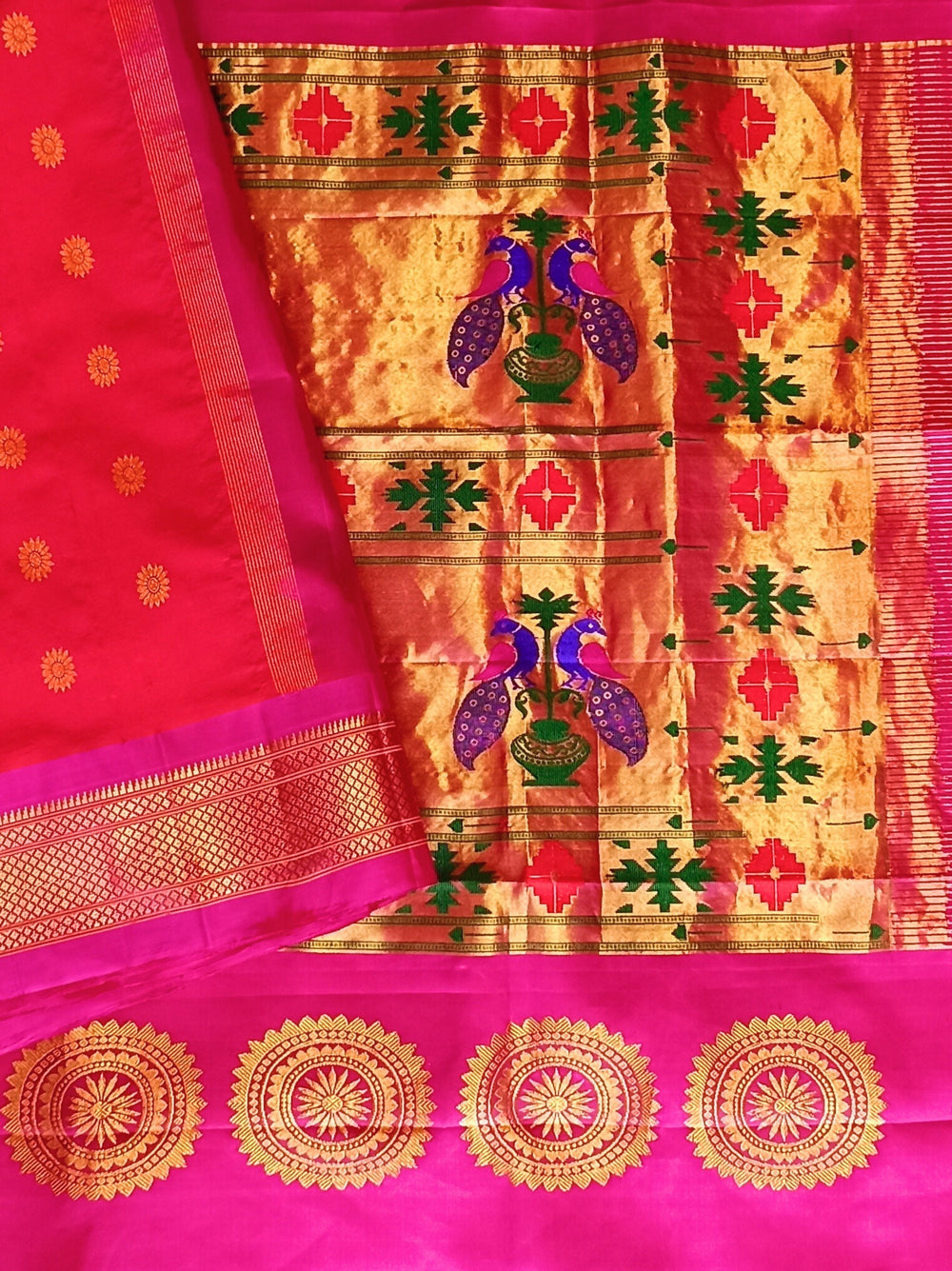 Pink Paithani with Zari Border