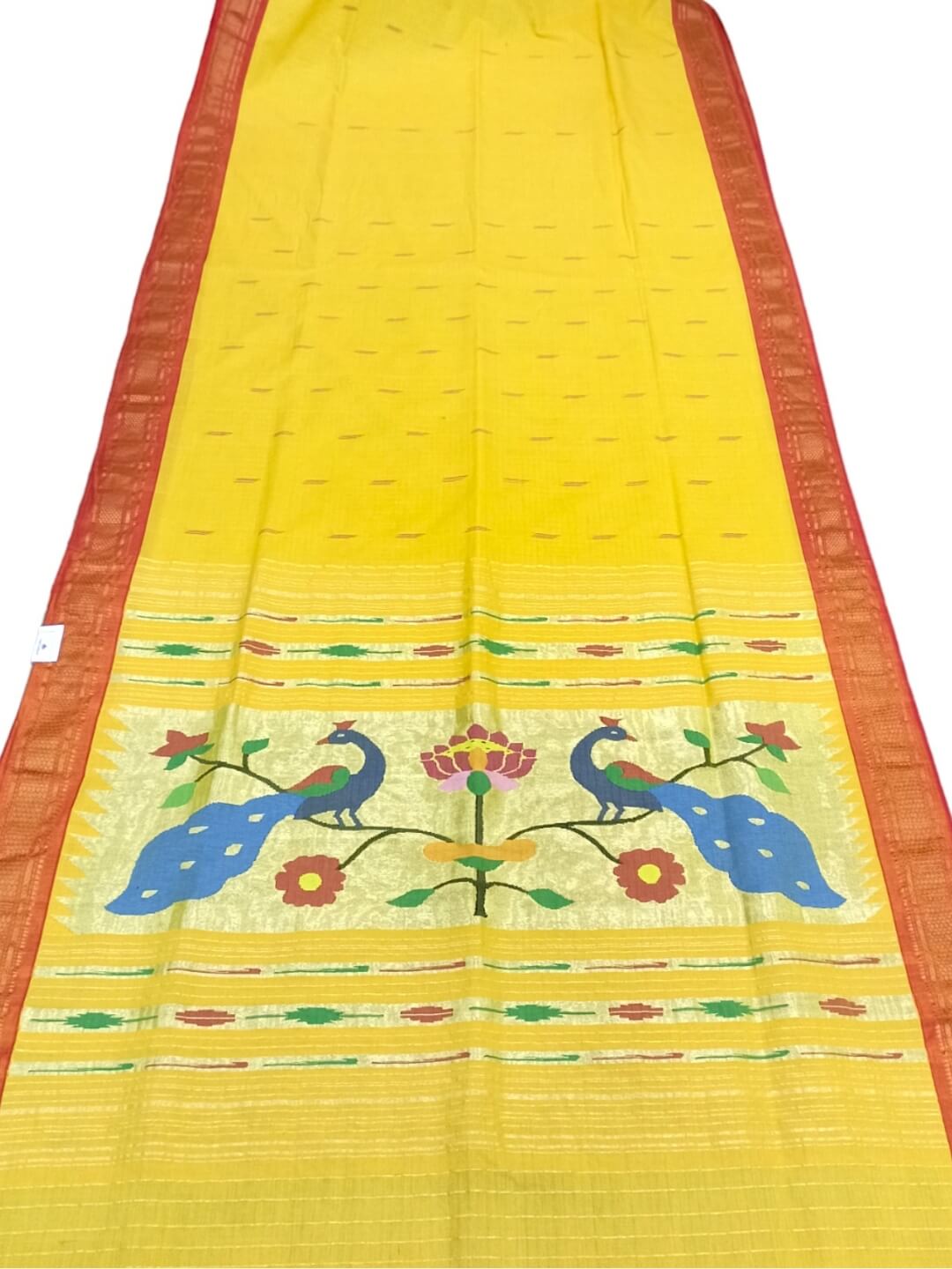 Paithani Damaru Clutch - Yellow