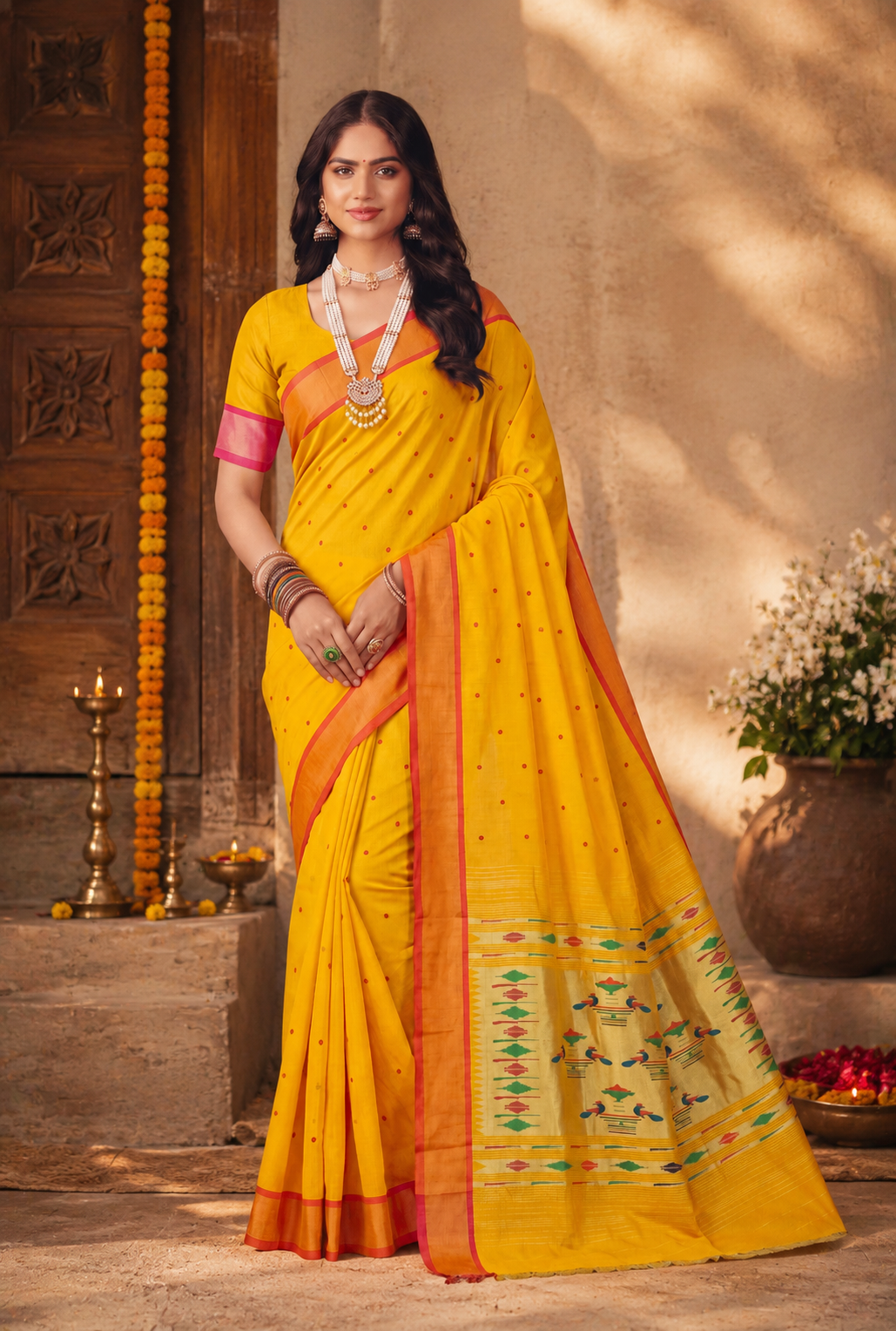 Pure Cotton Paithani