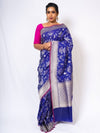 Navy Blue Pure Silk Banarasi Saree