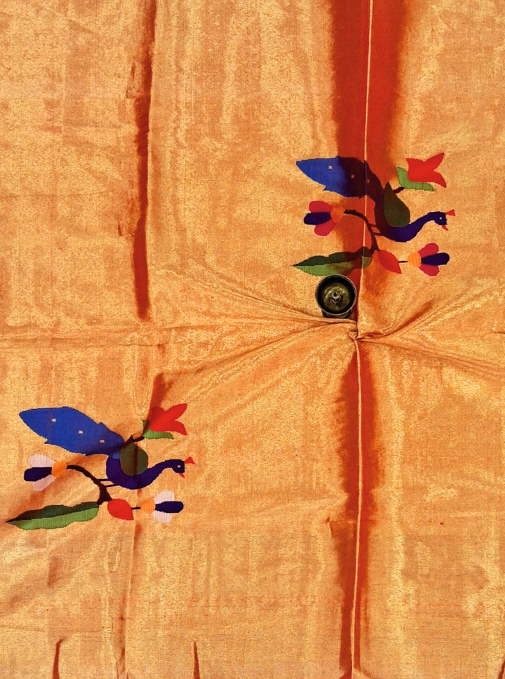 Golden Tissue Silk Blouse Piece