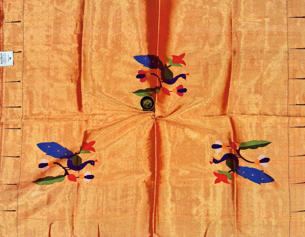 Golden Tissue Silk Blouse Piece