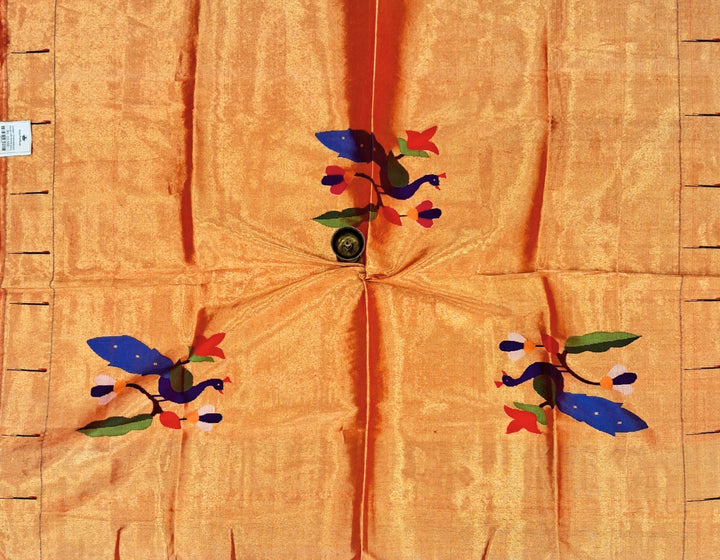 Golden Tissue Silk Blouse Piece