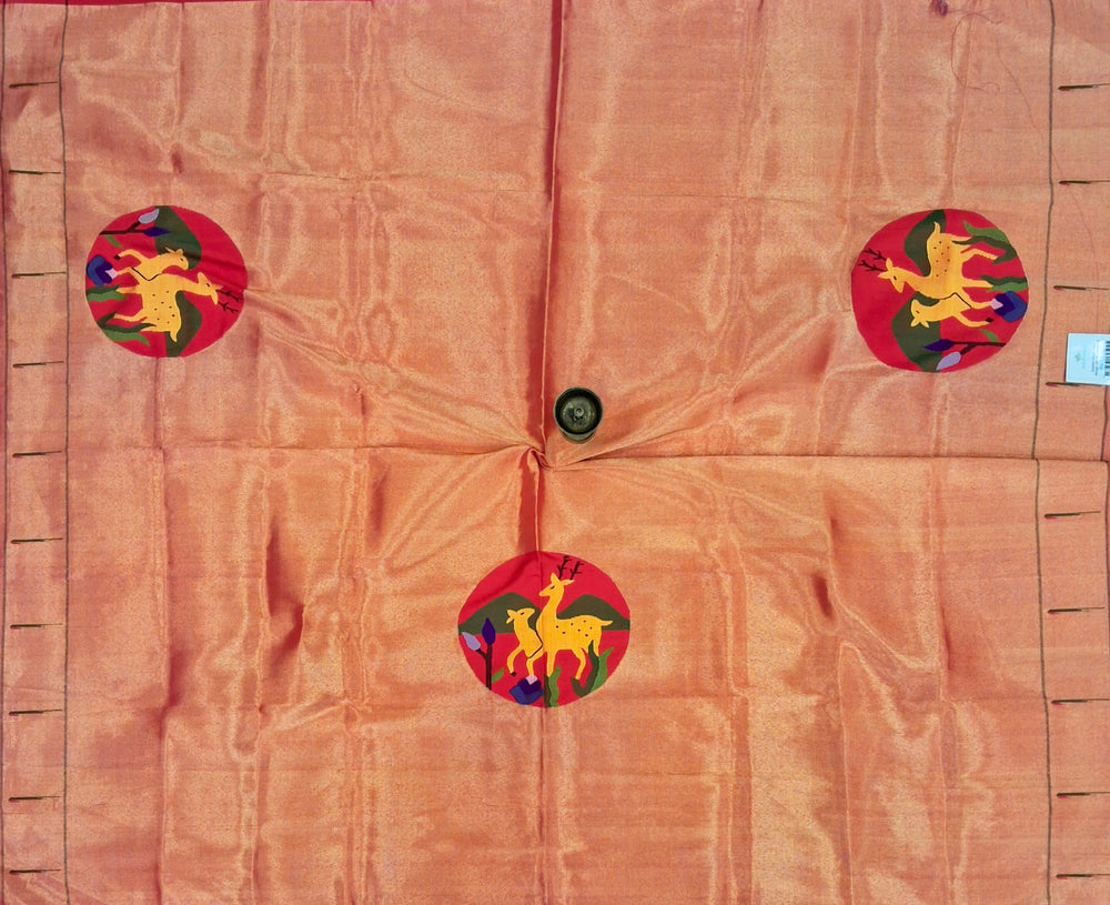 Golden Tissue Silk Blouse Piece