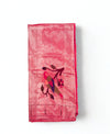 Rose pink parrot design silk blouse piece
