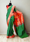 Sea Green Checks Paithani Saree