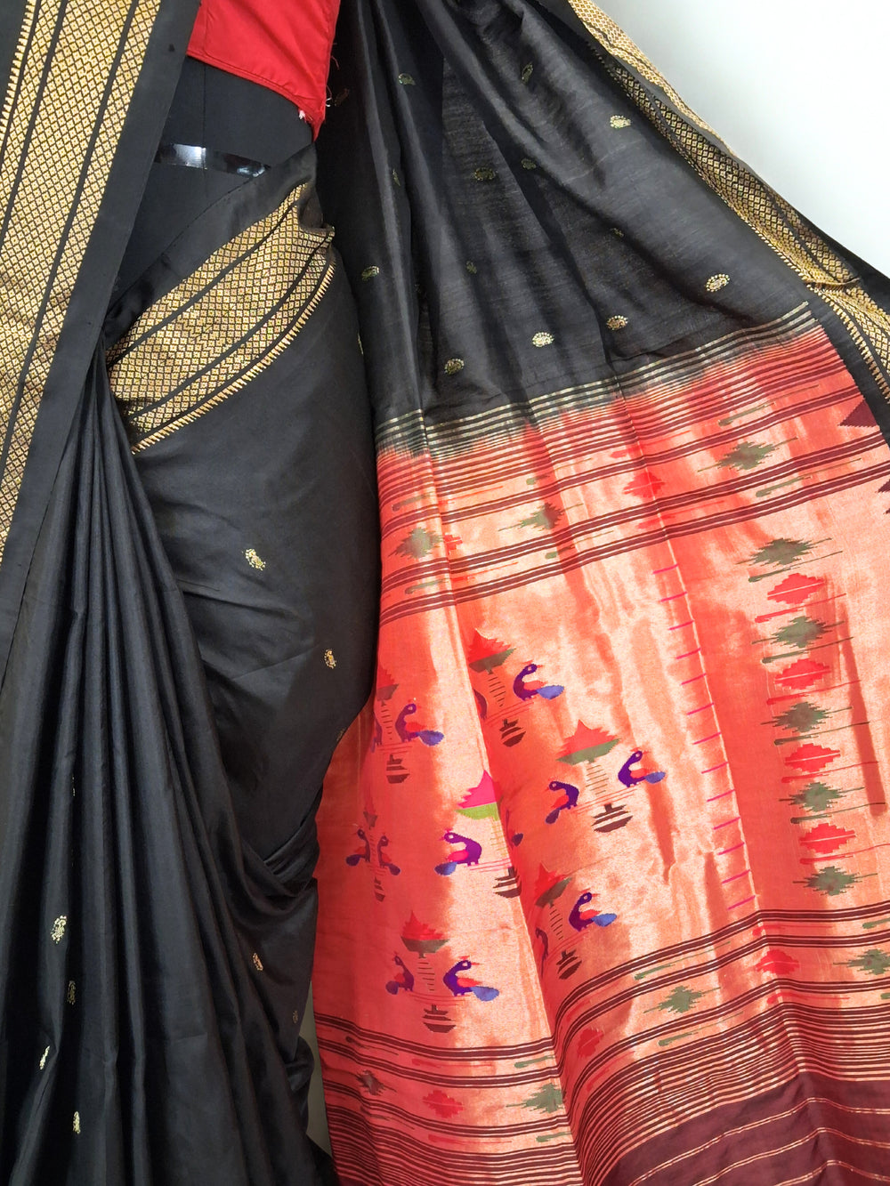 Black Paithani with Gold Zari