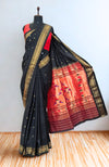 Black Paithani with Gold Zari