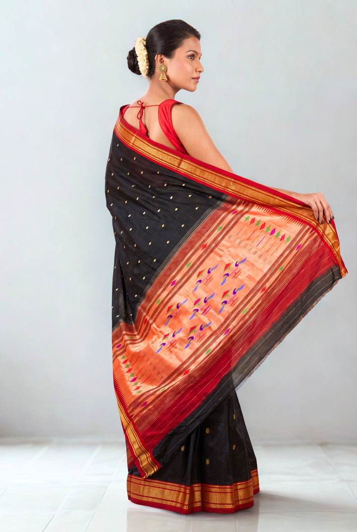 Black Silk Paithani Saree