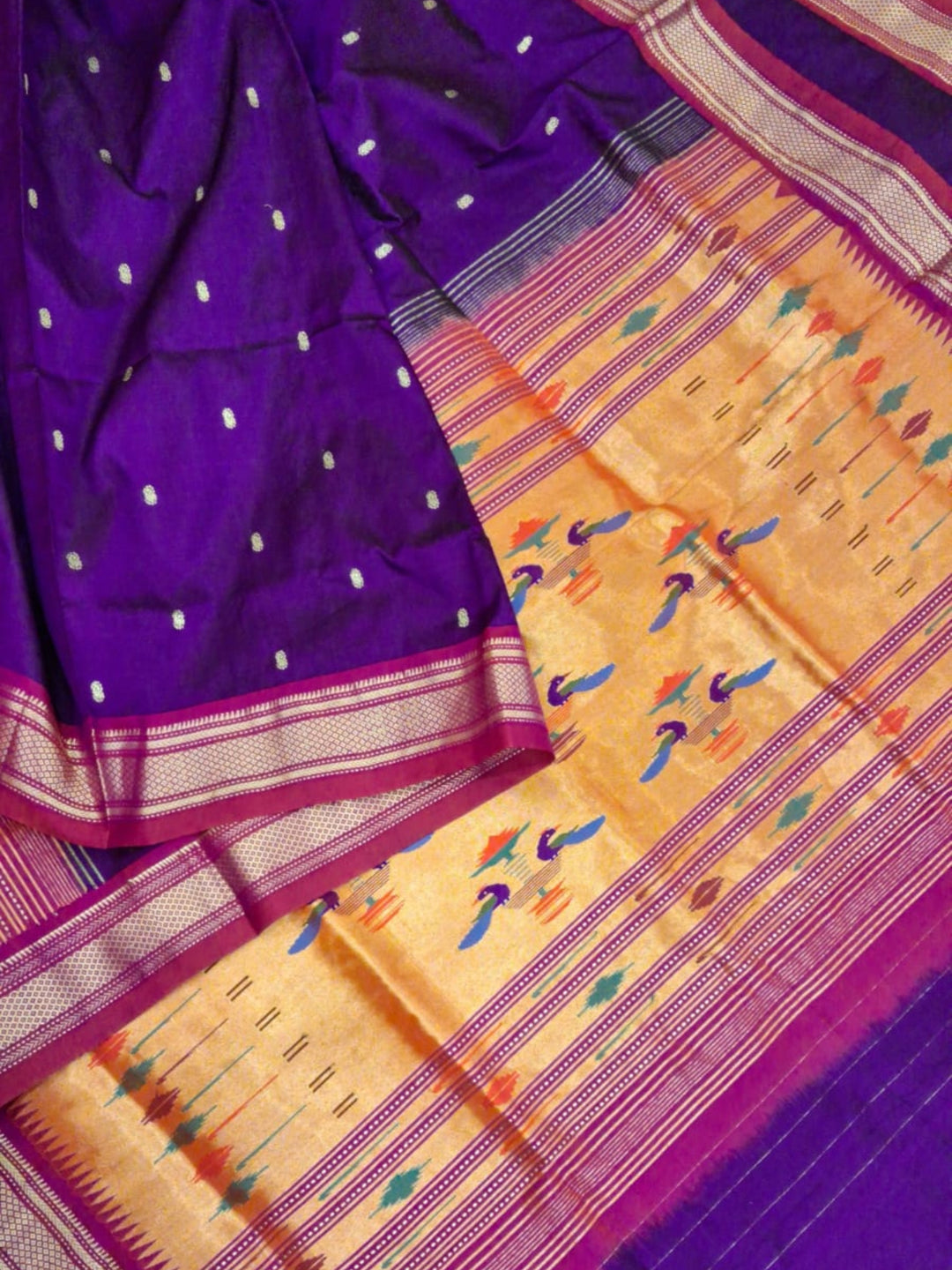 Navy Blue Handwoven Silk Paithani