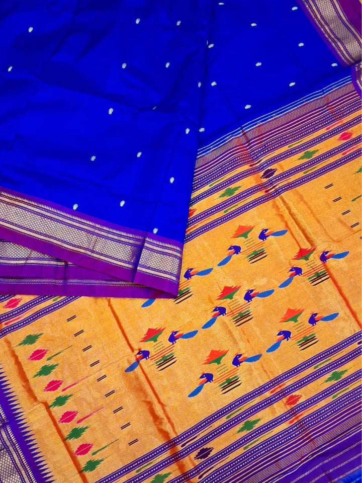 Blue Silk Paithani Saree