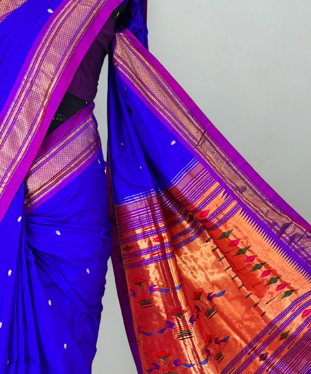 Blue Silk Paithani Saree