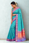 Sea green silk paithani saree