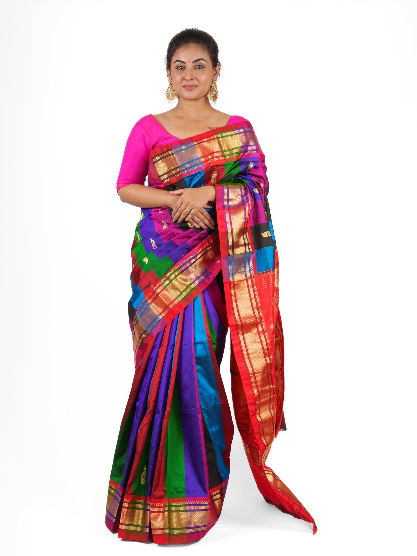 Multicolor silk paithani saree