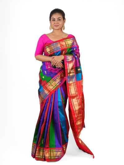 Multicolor silk paithani saree