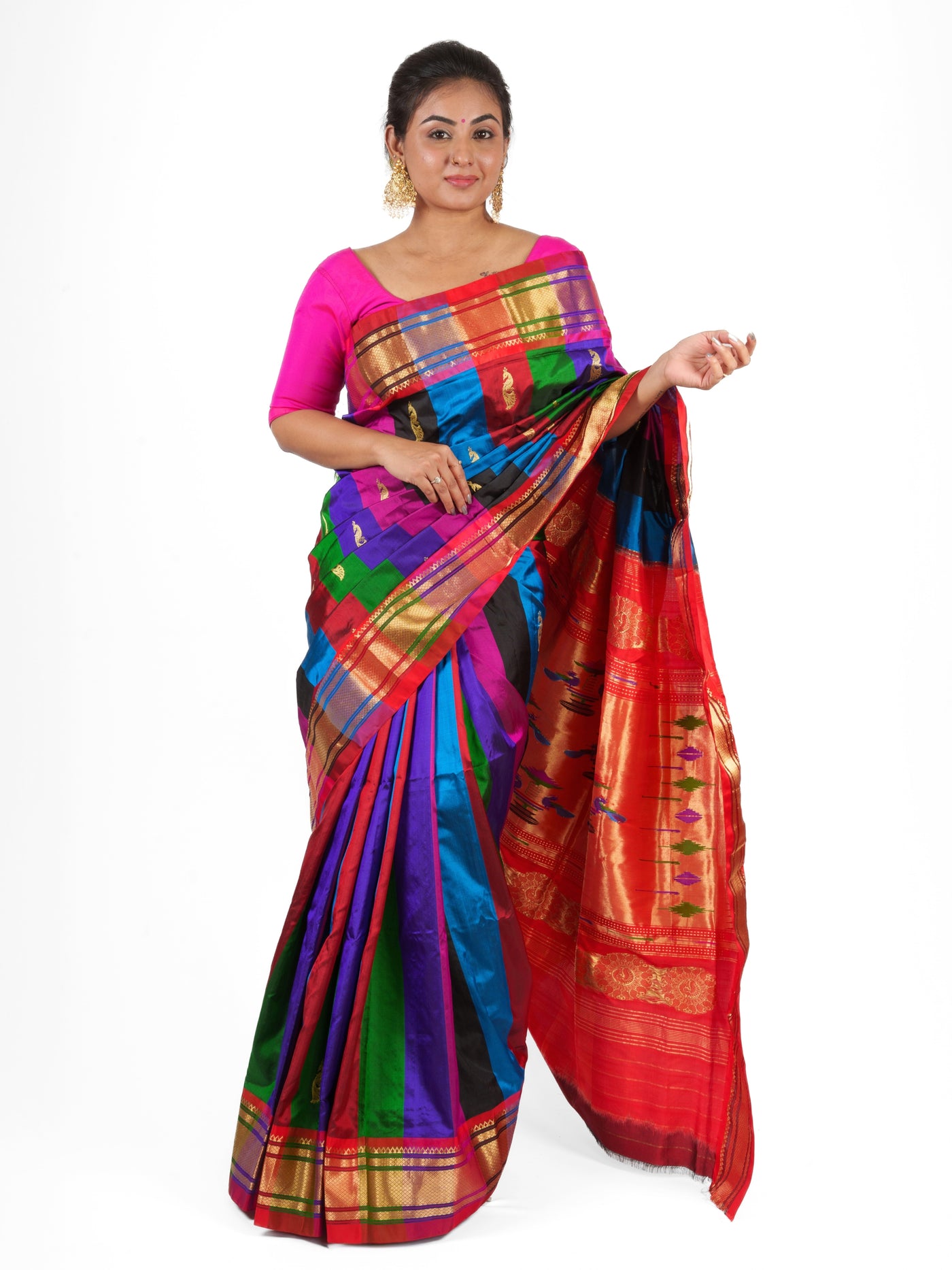 Multicolor silk paithani saree