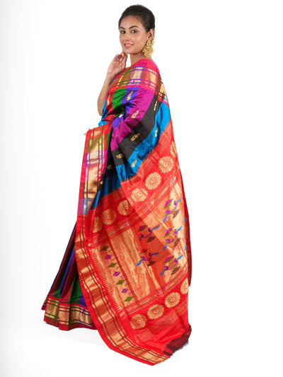 Multicolor silk paithani saree