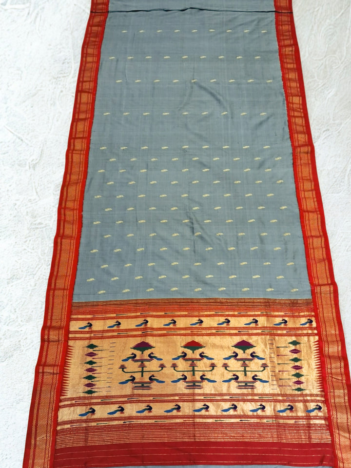 Grey Silk Paithani Saree