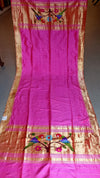 Pink Silk Paithani Dupatta 