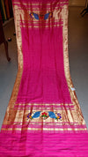 Fuchsia Pink Paithani Dupatta with Gold Zari