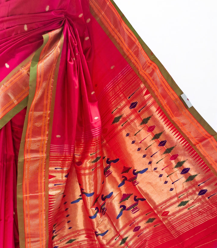 Pink Paithani with Gold Zari