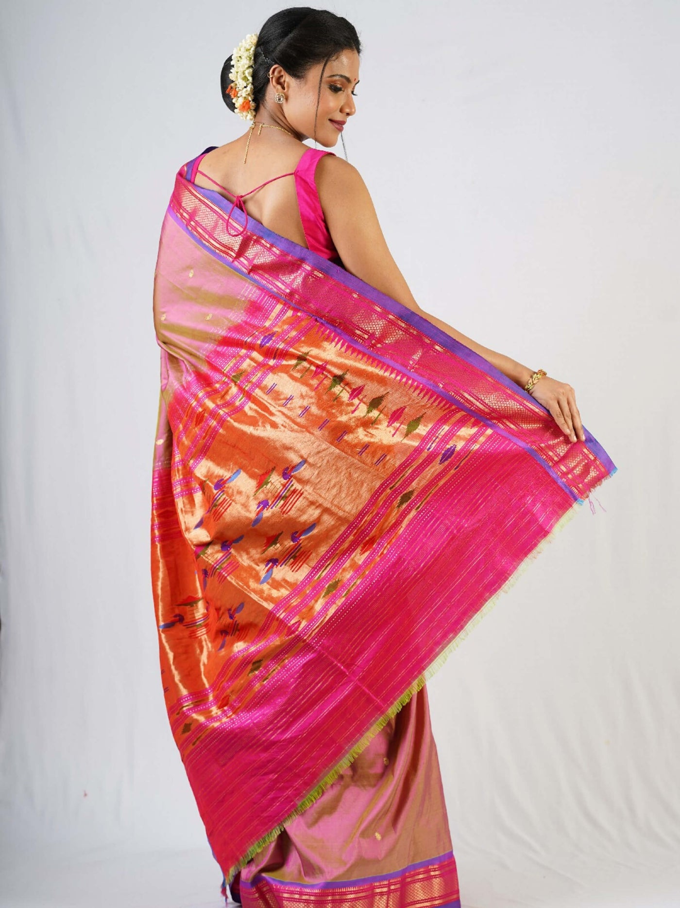 Mauve Silk Paithani Saree