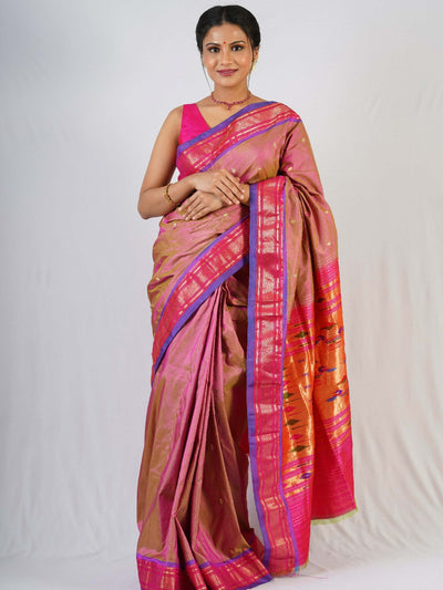 Mauve Silk Paithani Saree