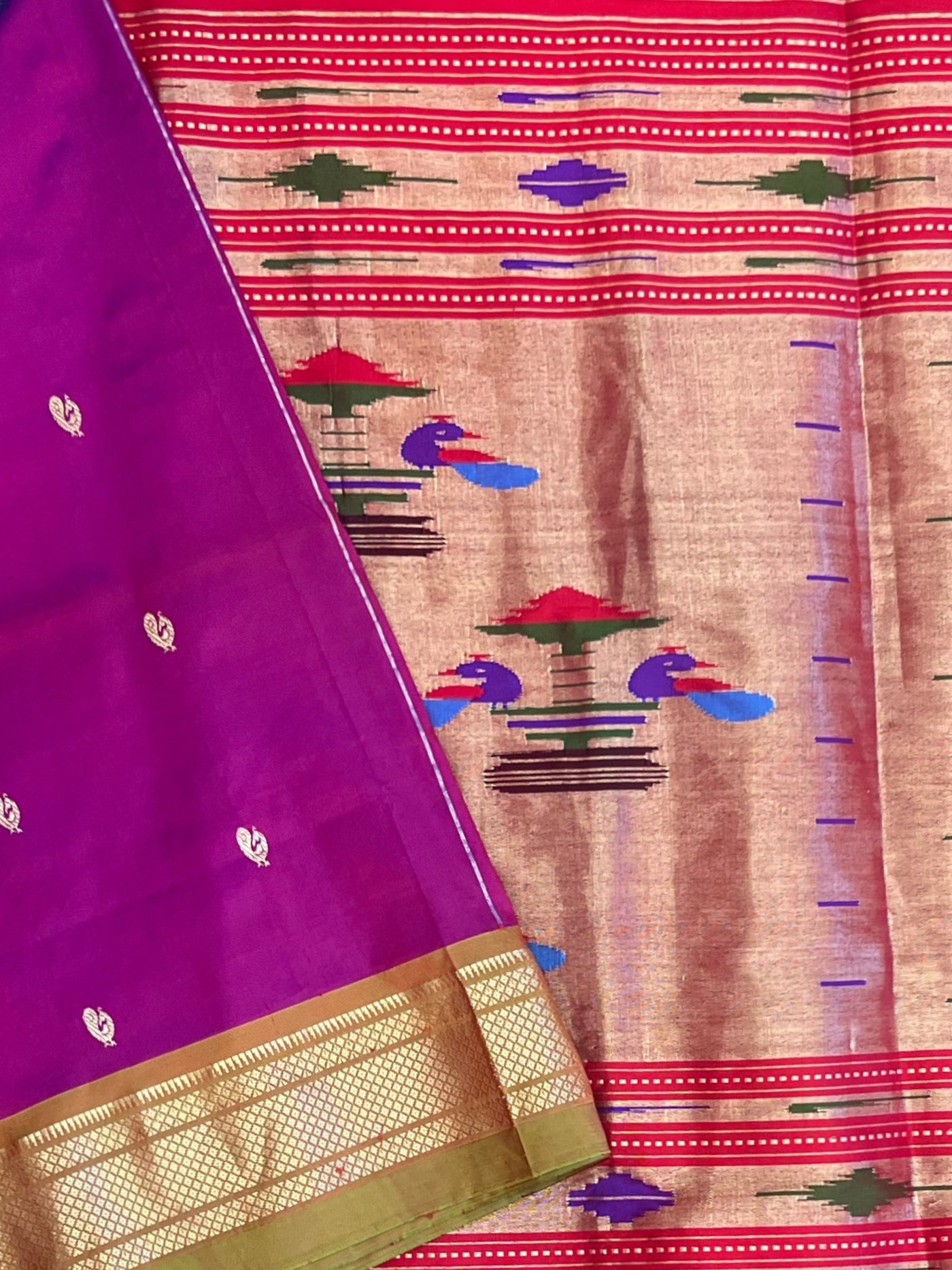 Purple Silk Paithani Saree