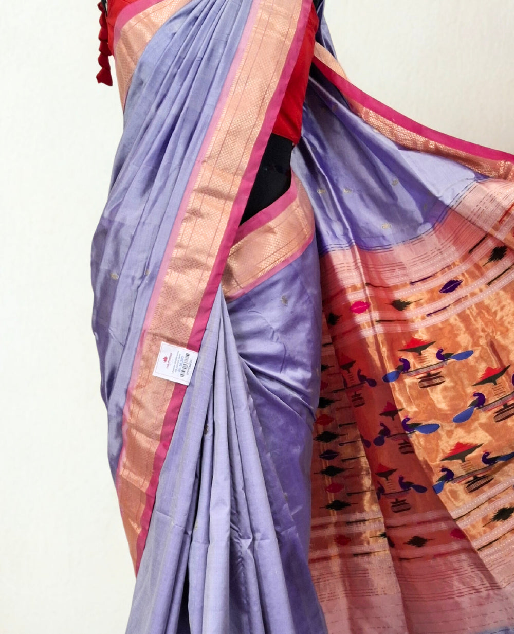 Lavender Pure Silk Paithani Saree