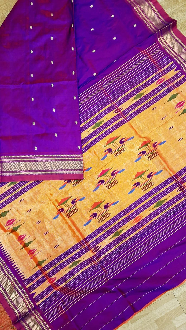 Purple Silk Paithani