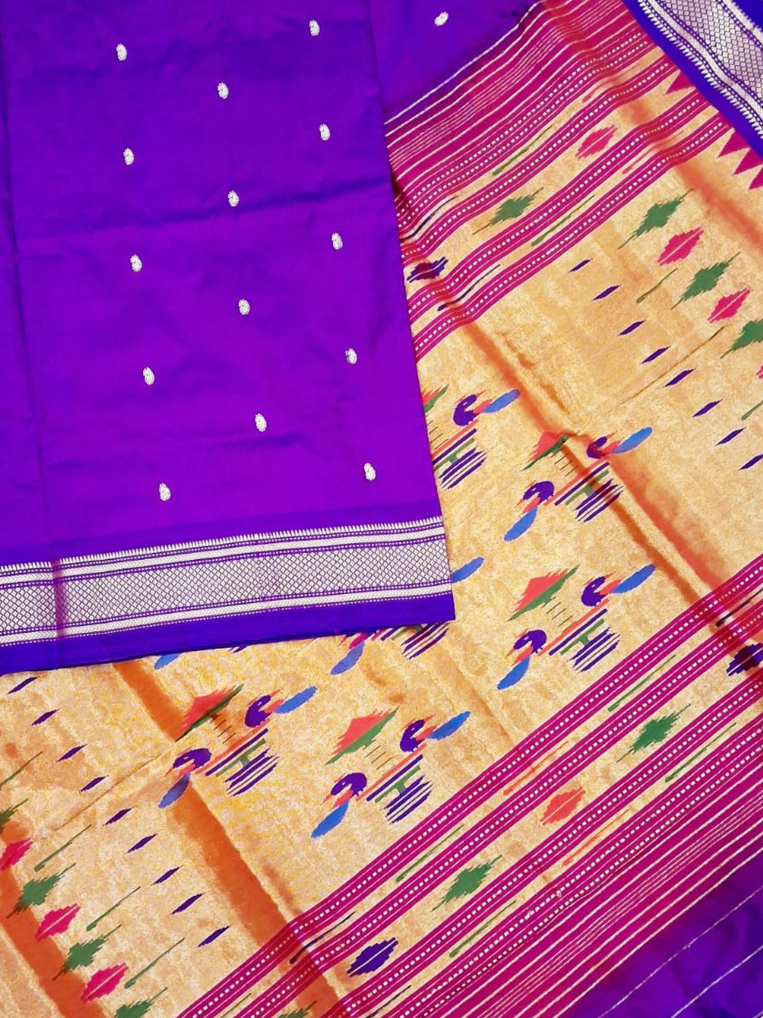 Purple Silk Paithani Saree