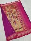 Elegant wine silk paithani saree