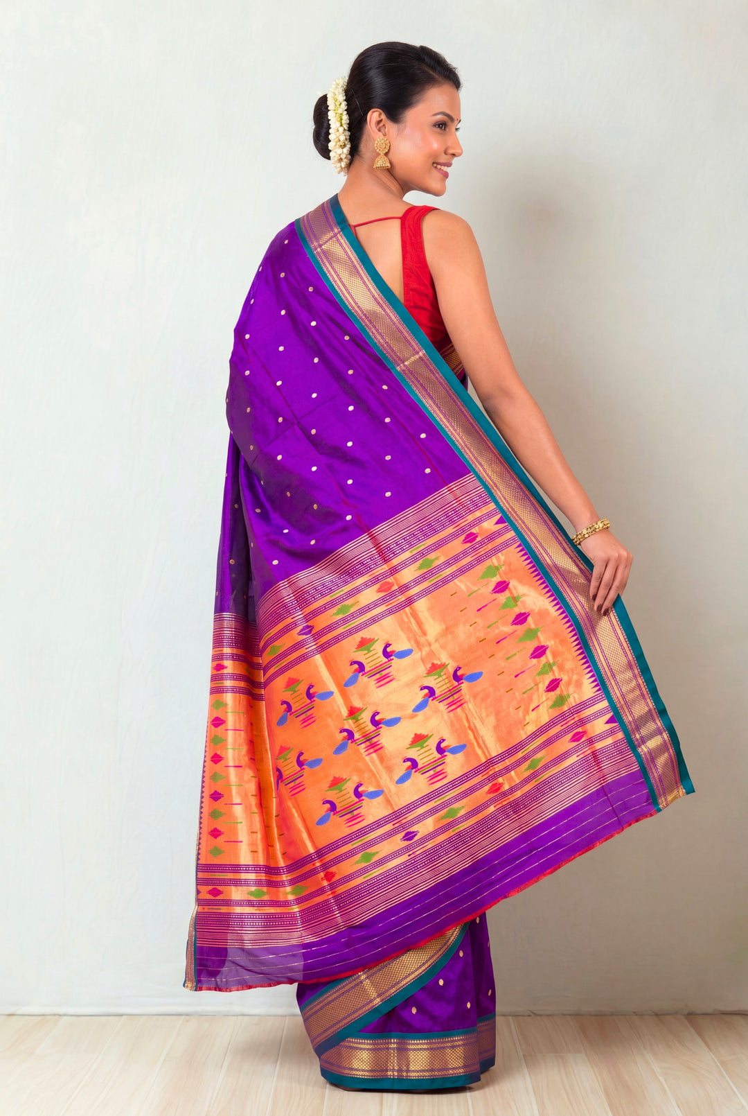 Purple Silk Paithani Saree