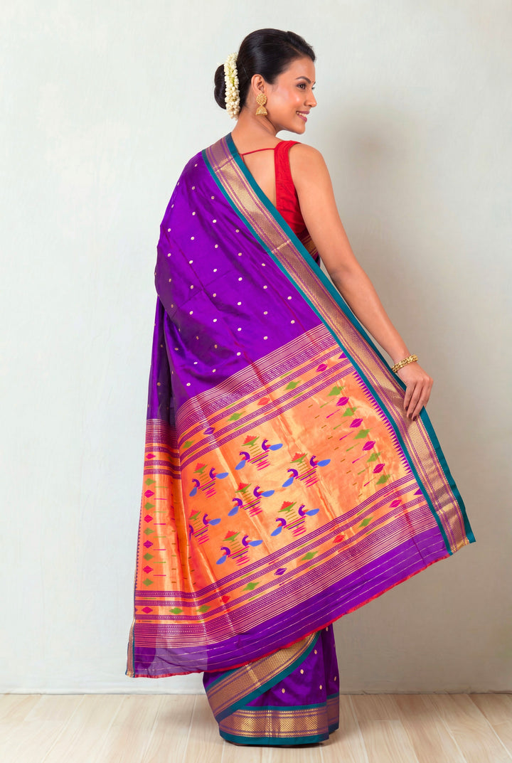 Purple Silk Paithani Saree