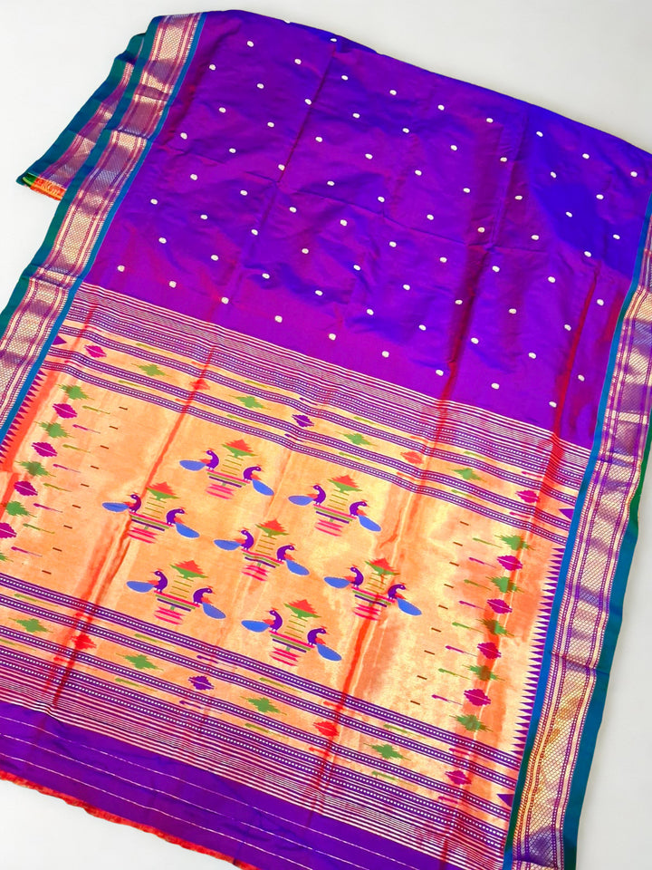 Purple Silk Paithani Saree