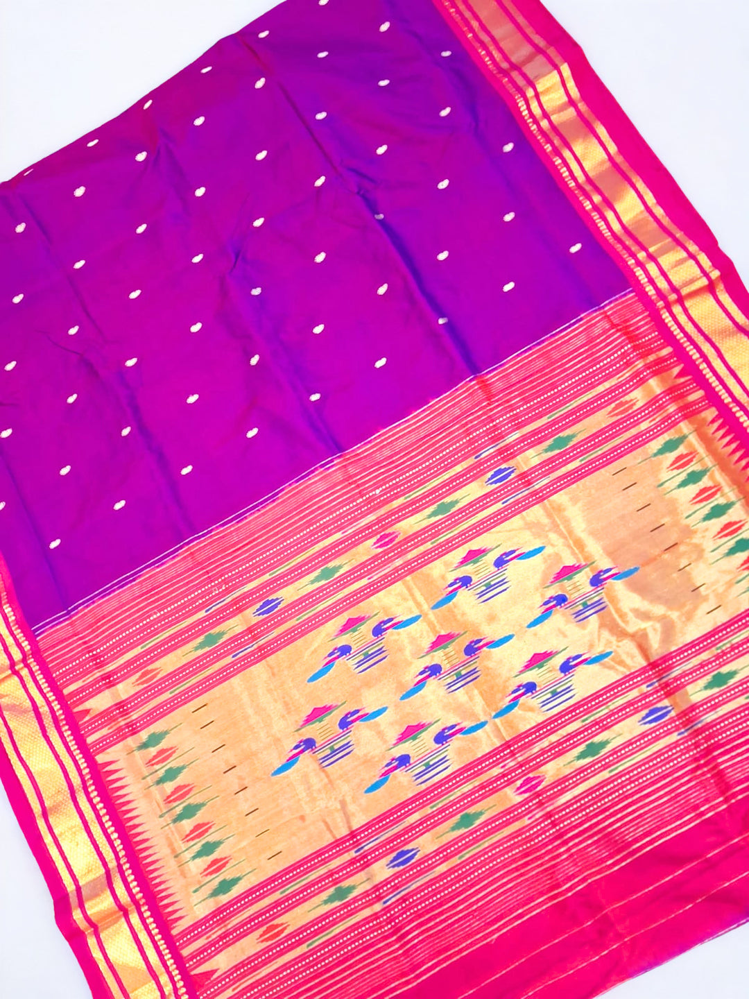 Magenta Silk Paithani Saree