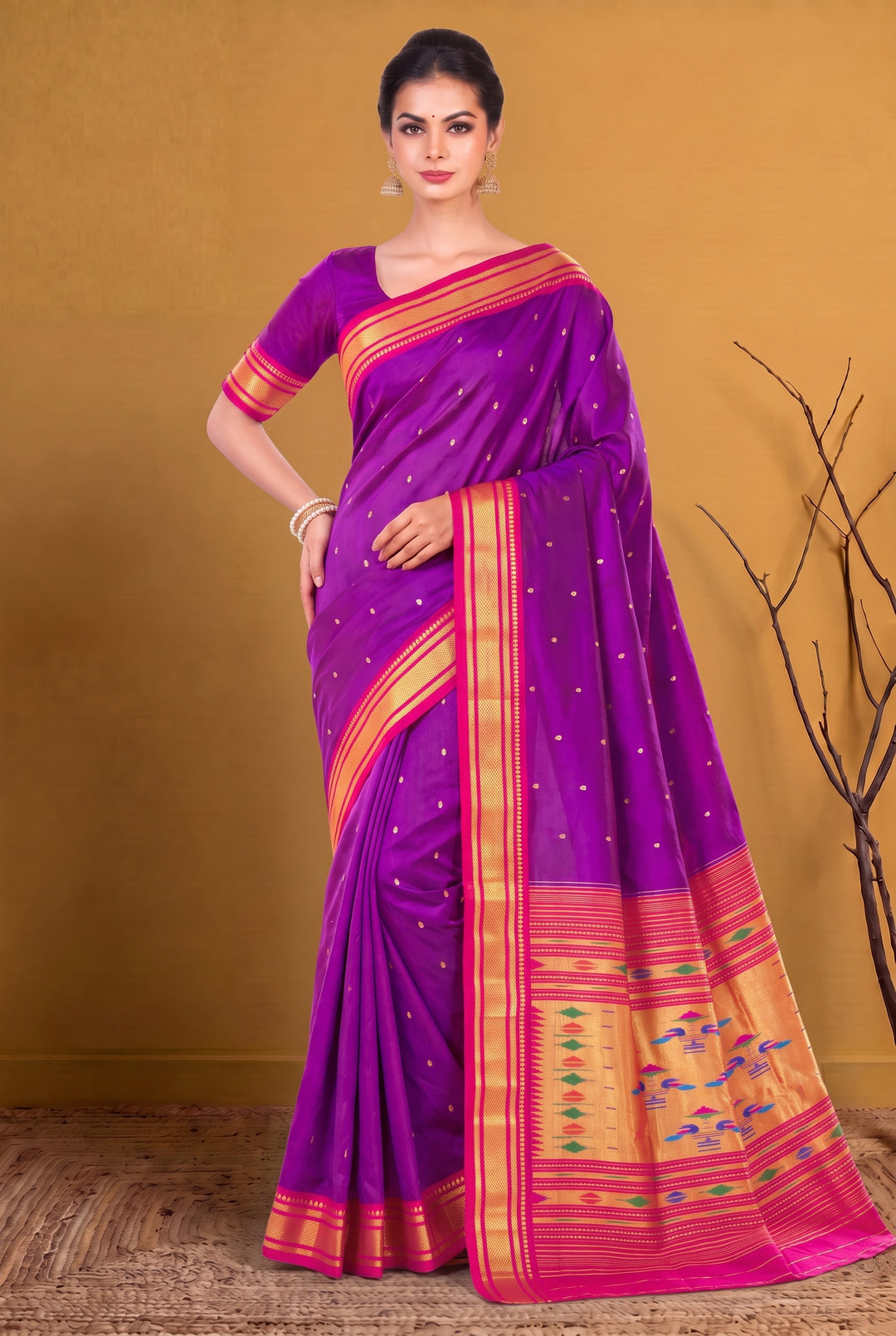 Magenta Silk Paithani Saree