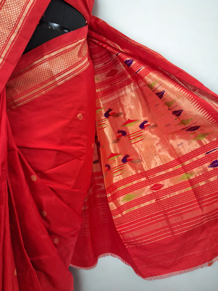 Red Silk Paithani Saree