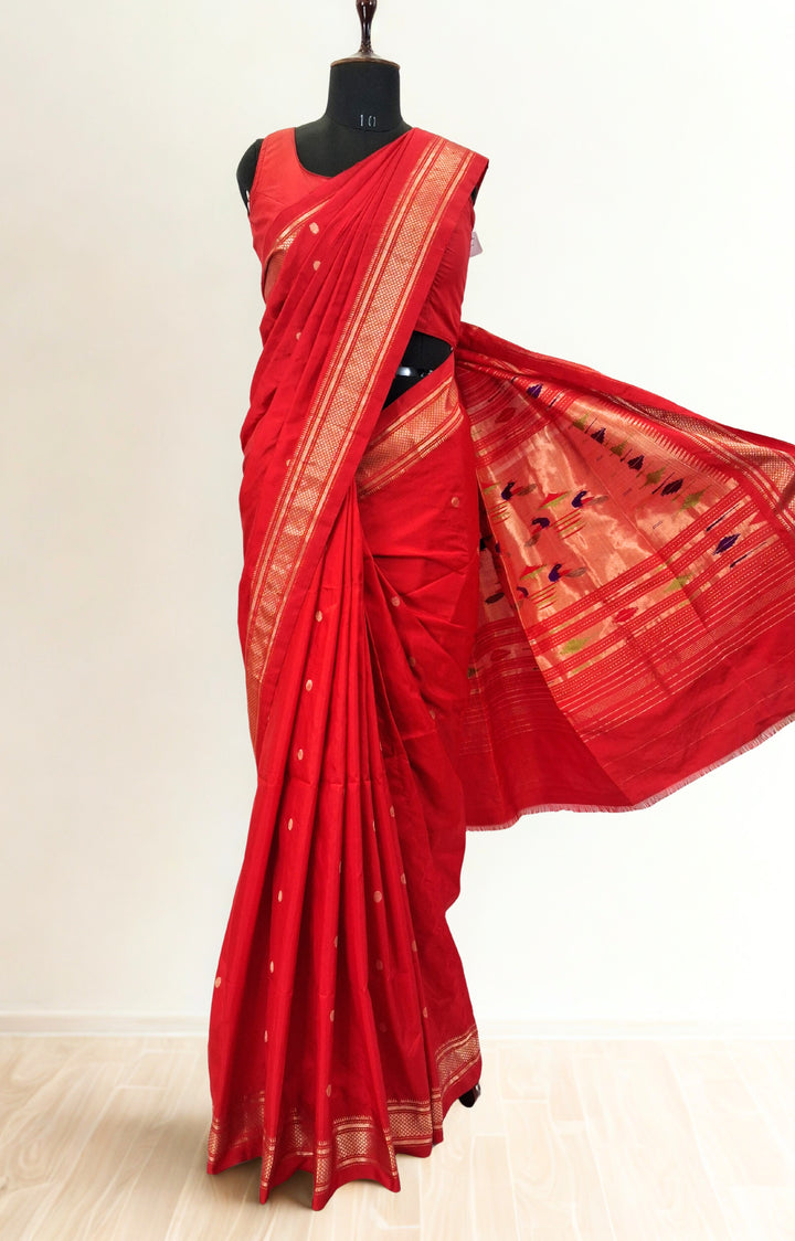 Red Silk Paithani Saree